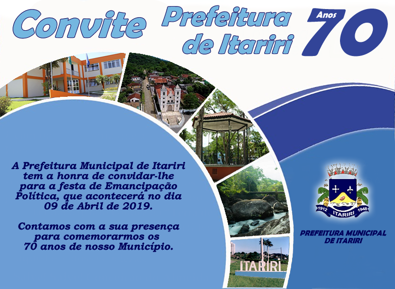 CONVITE ANIVERSARIO ITARIRI 2019